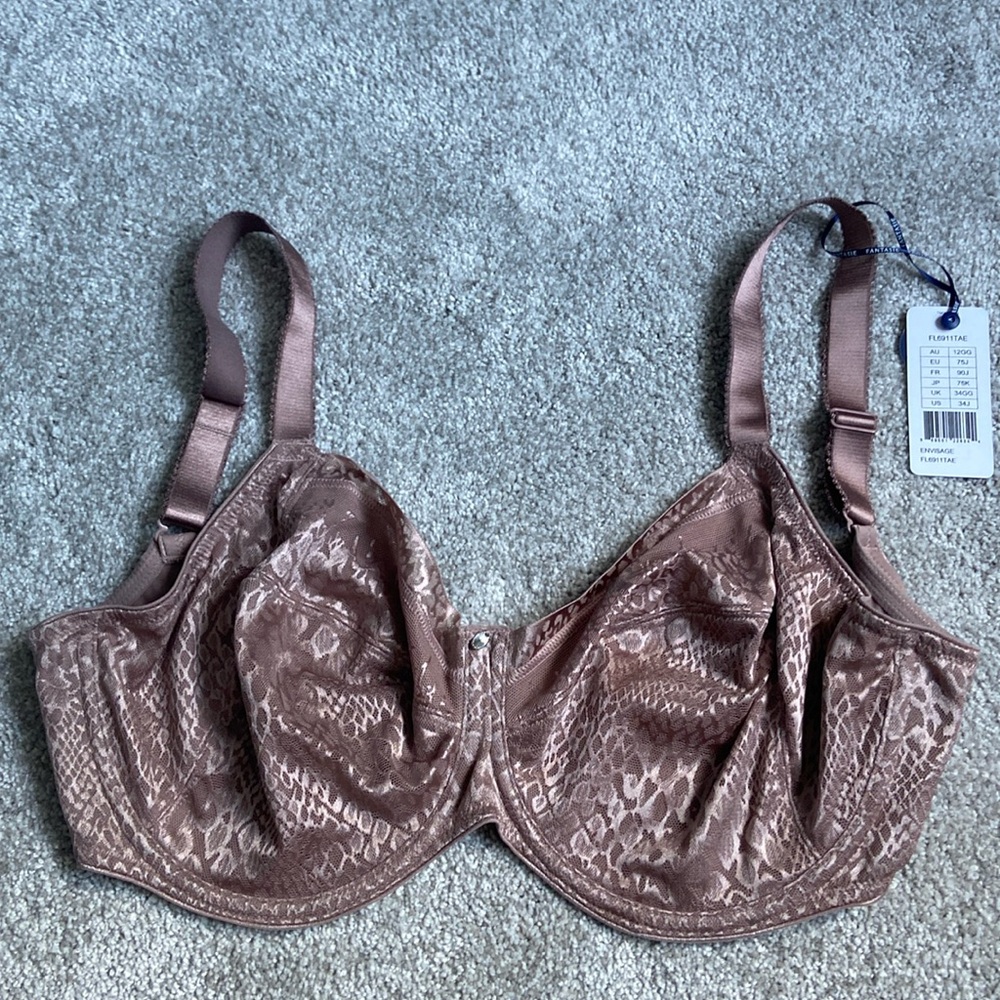 NWT! Fantasie Envisage Side Support Bra Size 34J(US) 34GG(UK), Color Taupe